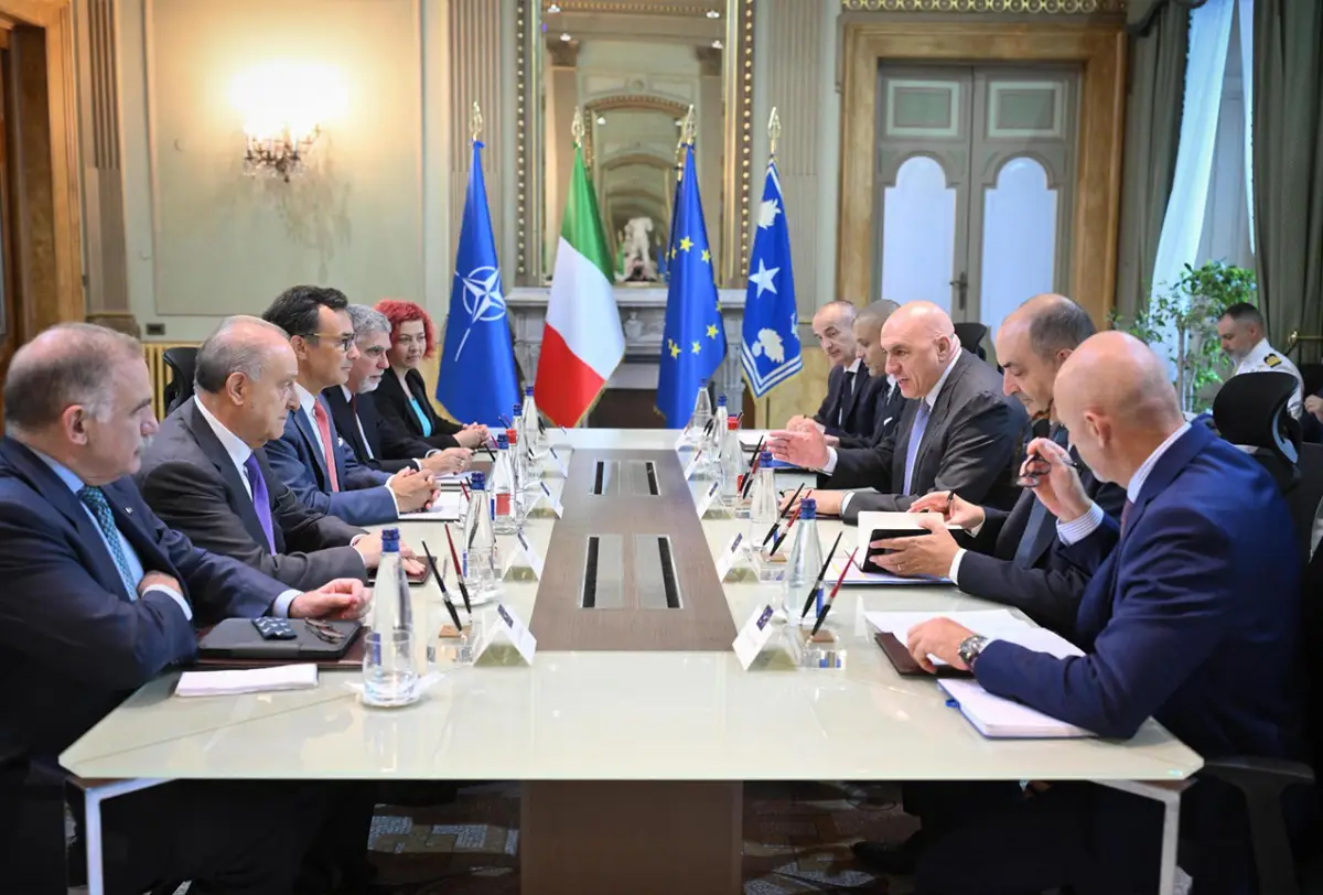 Roma, 22 luglio 2025. Il ministro della Difesa, Guido Crosetto, ha incontrato il presidente, Marcos Perestrello, ed una delegazione dell'assemblea parlamentare della Nato tra cui il presidente di quella delegazione italiana, Lorenzo Cesa