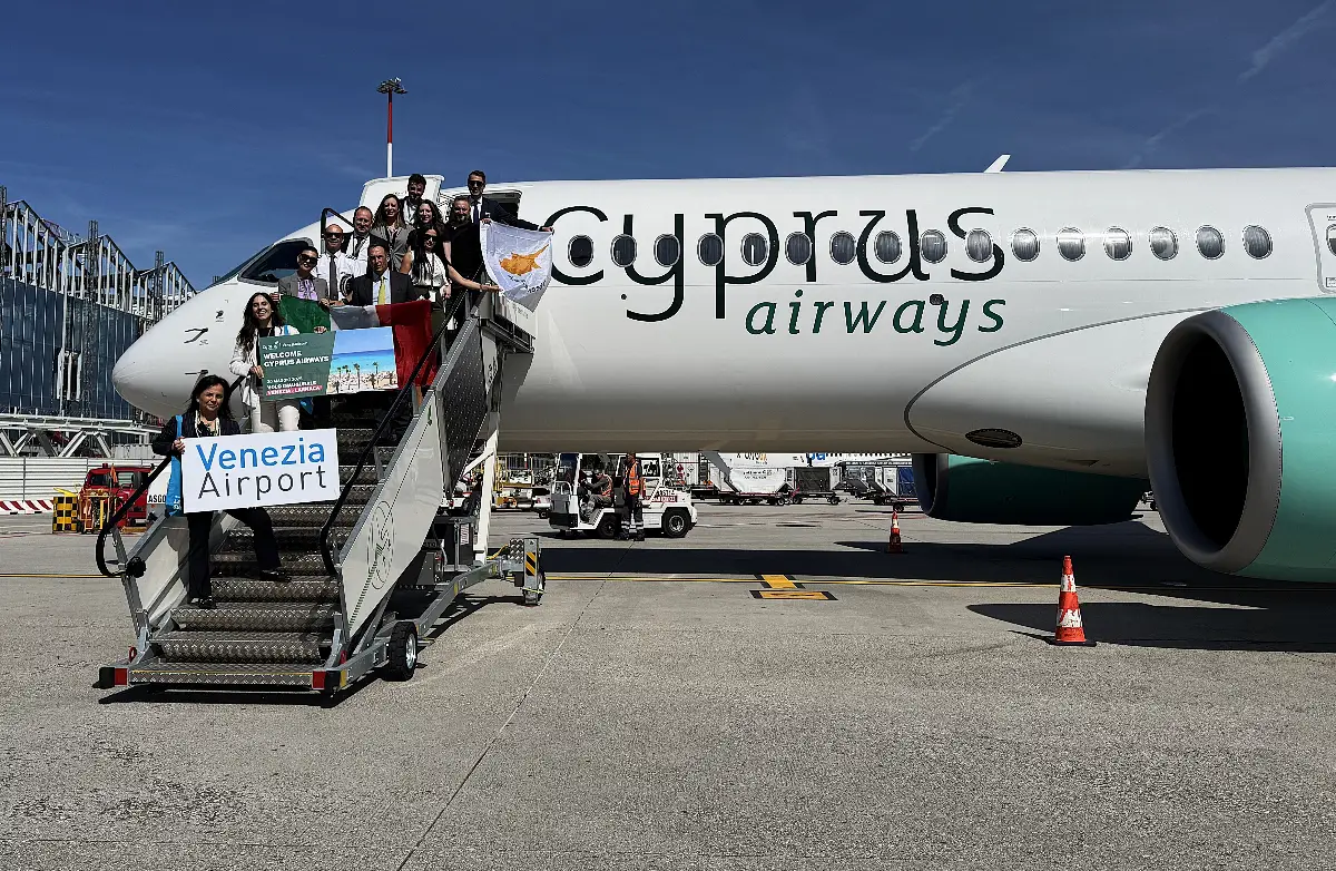 30 maggio 2025, Cyprus Airways inaugura nuovo collegamento aereo stagionale dal "Marco Polo" di Venezia all'aeroporto di Larnaca, Cipro