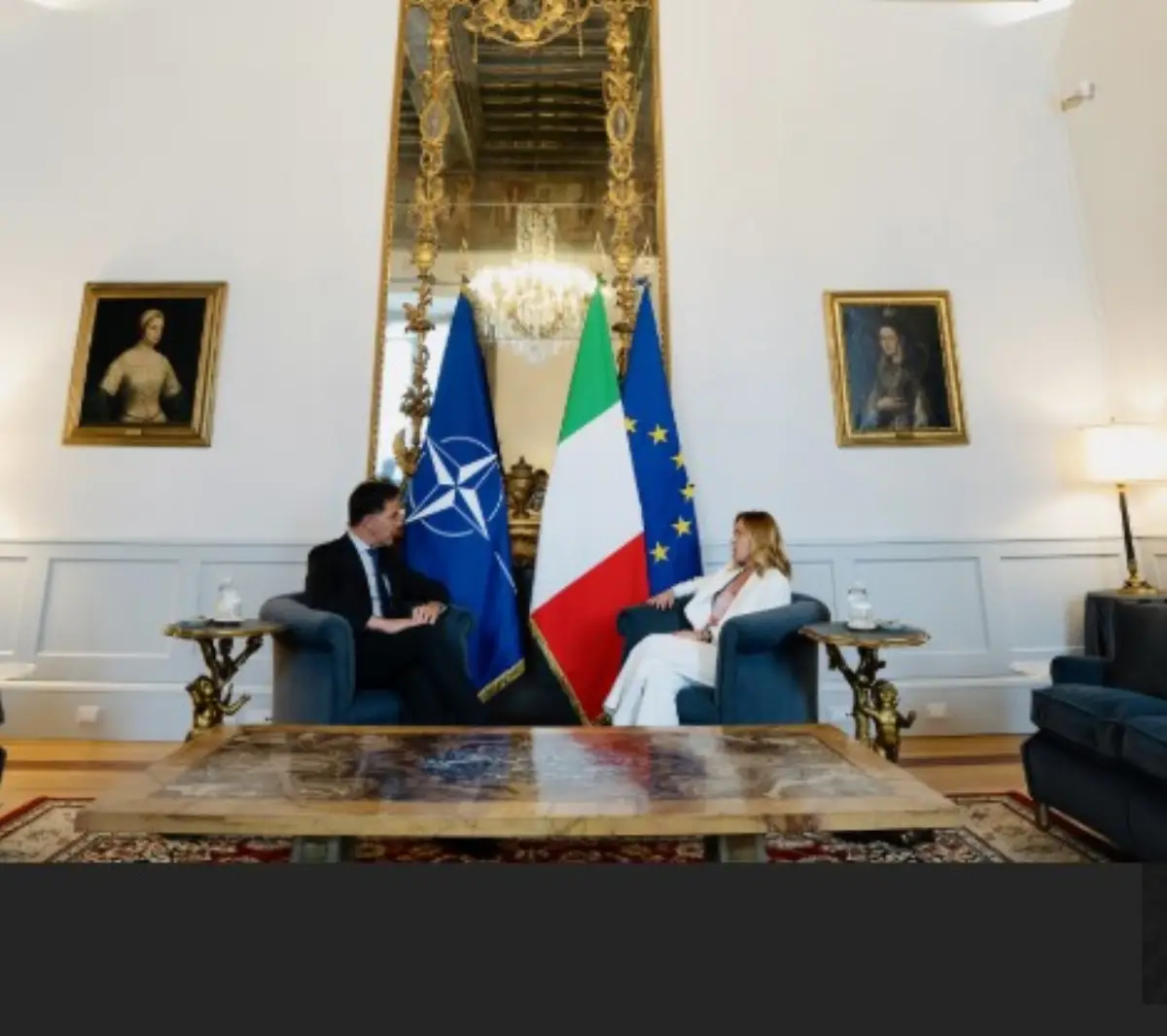 Palazzo Chigi, 12/06/2025 - Il presidente del Consiglio, Giorgia Meloni, riceve il segretario generale della Nato, Mark Rutte