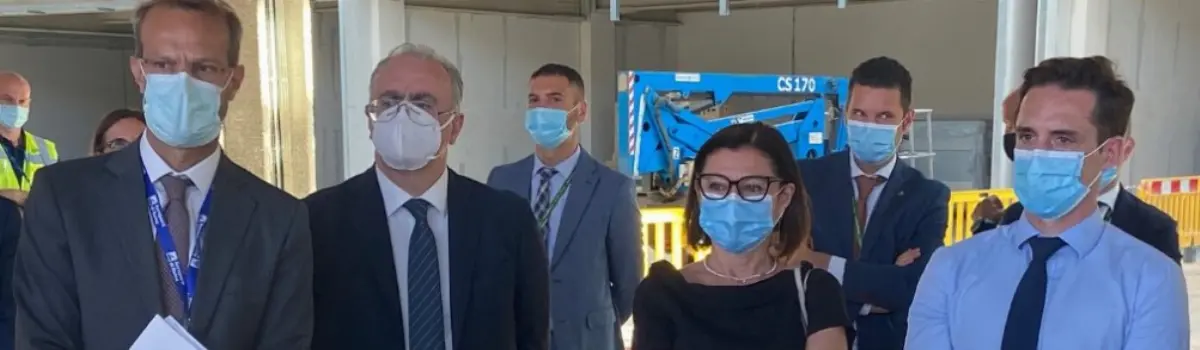 Enac: ministri dei Trasporti di Italia e Francia in visita all’aeroporto di Roma-Fiumicino con il presidente dell’Enac Nicola Zaccheo il 16 giugno 2020