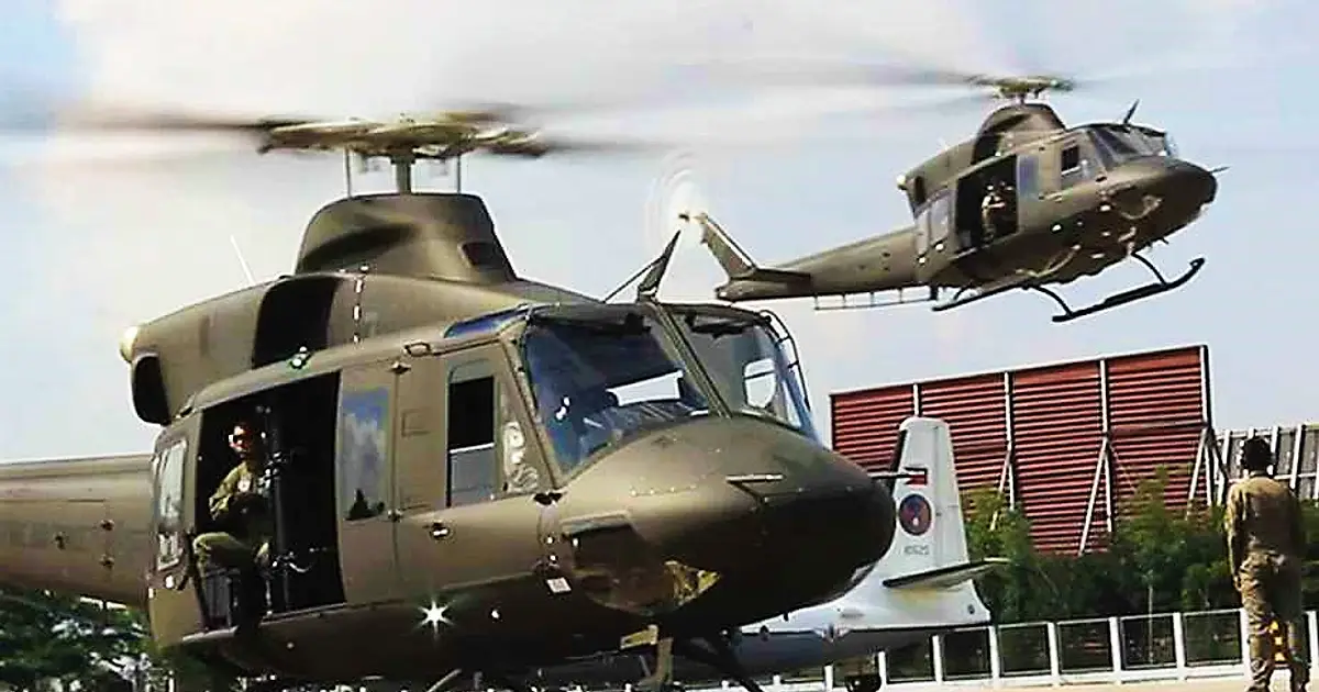 Bell 412 helicopters in an index photo