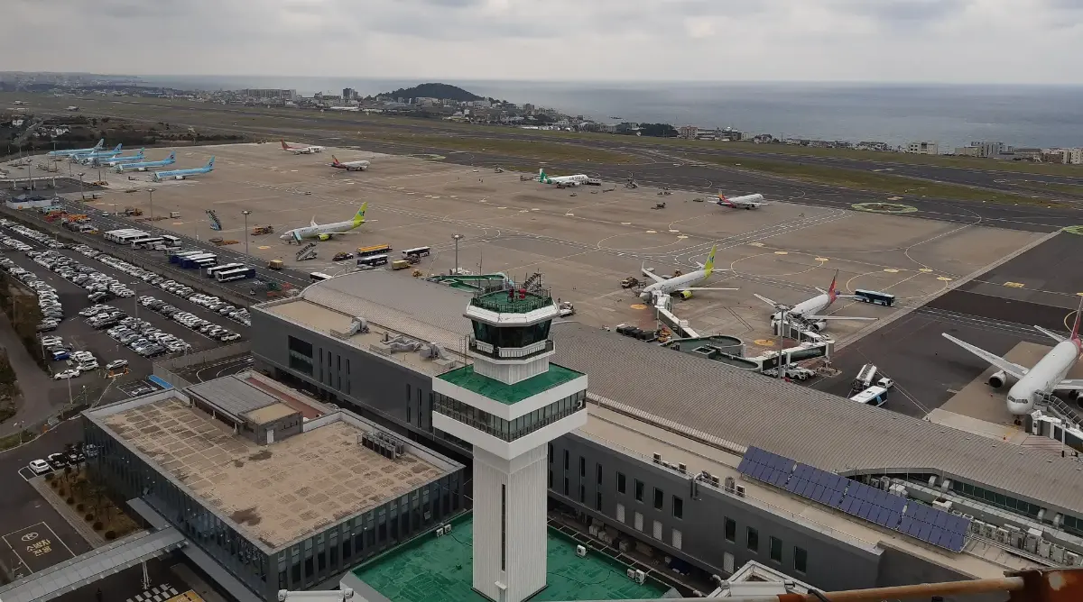 L'aeroporto sull'isola di Jeju in Corea del Sud