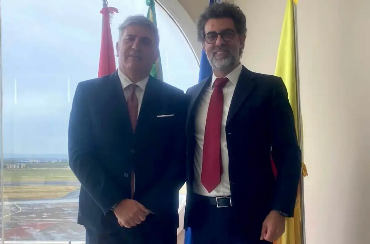 Catania 8 maggio 2023. Da sinistra il commissario straordinario dell’Irsap, Marcello Gualdani, ha incontrato l’ad Sac, Nico Torrisi