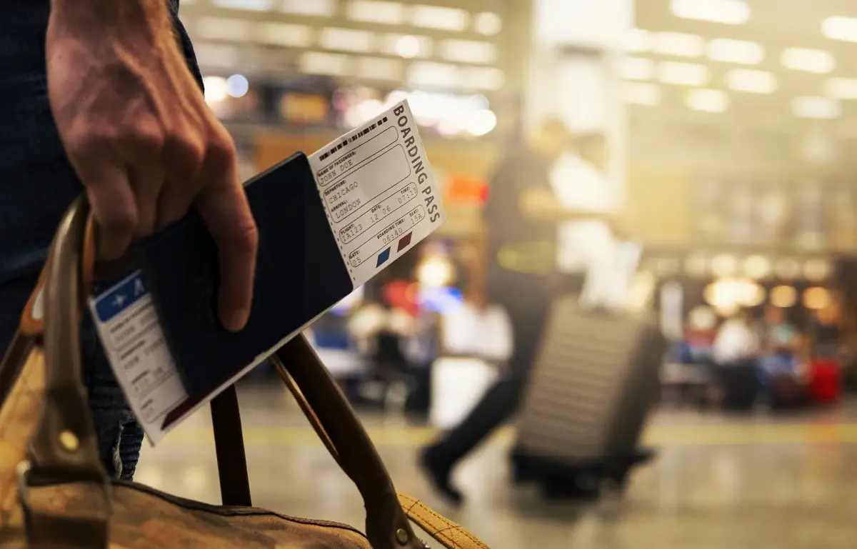 A traveler at the airport