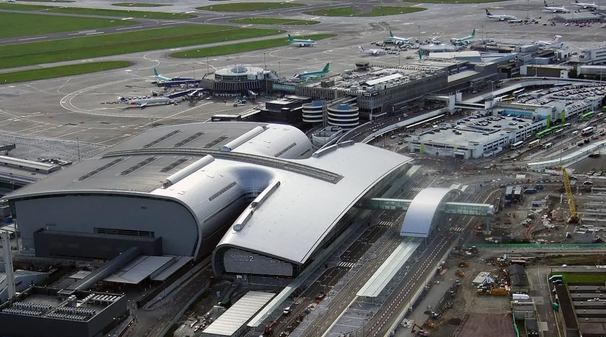 Vista aerea dell'aeroporto di Dublino
