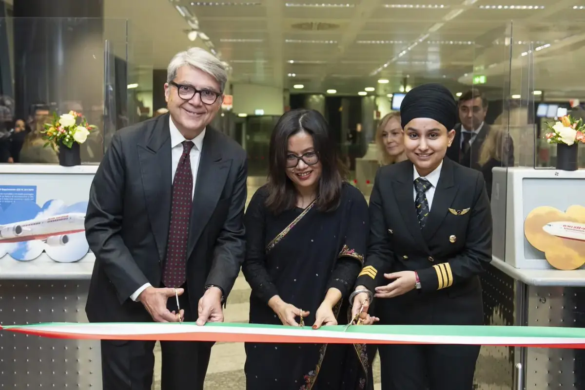 Aeroporto Malpensa: taglio del nastro per la ripresa dei voli non-stop tra Malpensa e Delhi, avvenuto il primo febbraio 2023