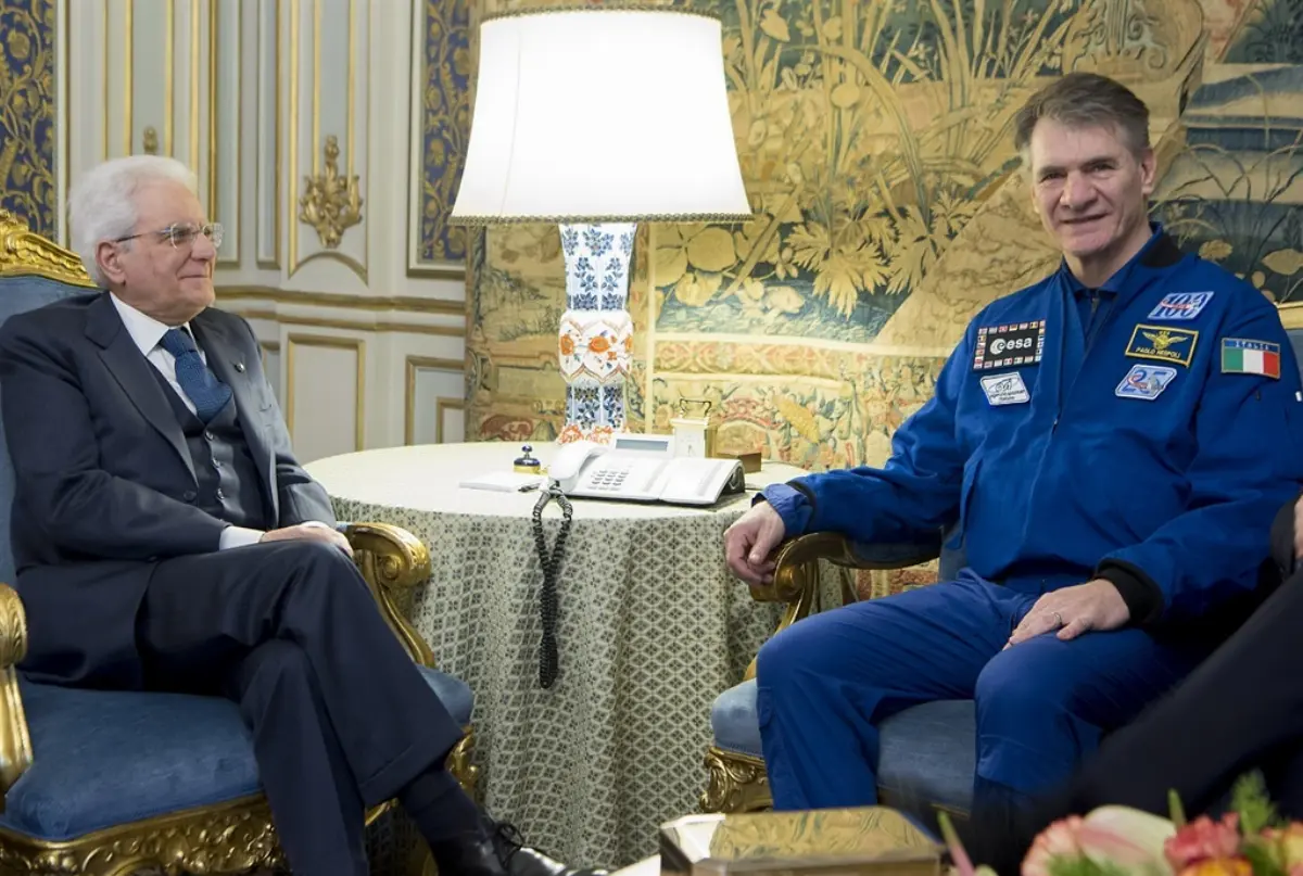 19/02/2018 Sergio Mattarella con Paolo Nespoli