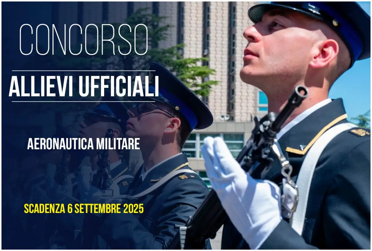 Difesa: concorso allievi ufficiali Aeronautica militare, scadenza 6 settembre 2025