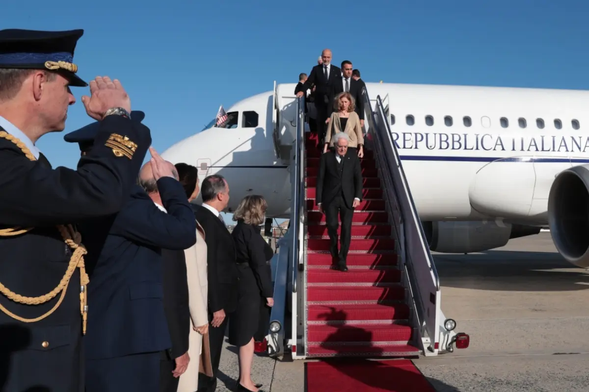 Washington 15/10/2019. Il presidente della Repubblica Sergio Mattarella arriva nella base aerea Andrews, in occasione della visita ufficiale negli Usa