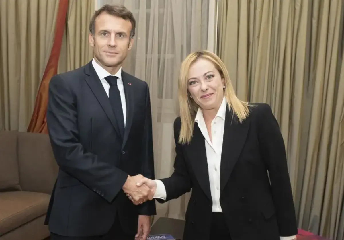Il presidente Giorgia Meloni incontra a Roma il presidente Emmanuel Macron il 23 ottobre 2022