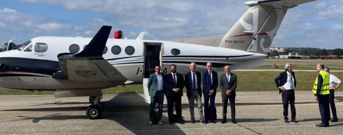 Aeroporto di Roma-Urbe, 15 settembre 2025. Aereo King Air B200 da nove posti ha permesso di collegare il versante adriatico della nostra penisola con quello tirrenico
