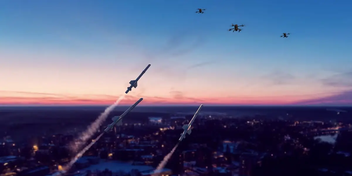 Nimbrix, its new anti-drone "fire-and-forget" missile by Saab. The public presentation at Dsei in September 9-12, 2025 in London
