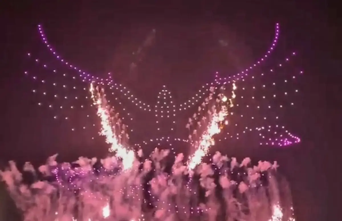 Fireworks display by drones in Malta (1 May 2025)