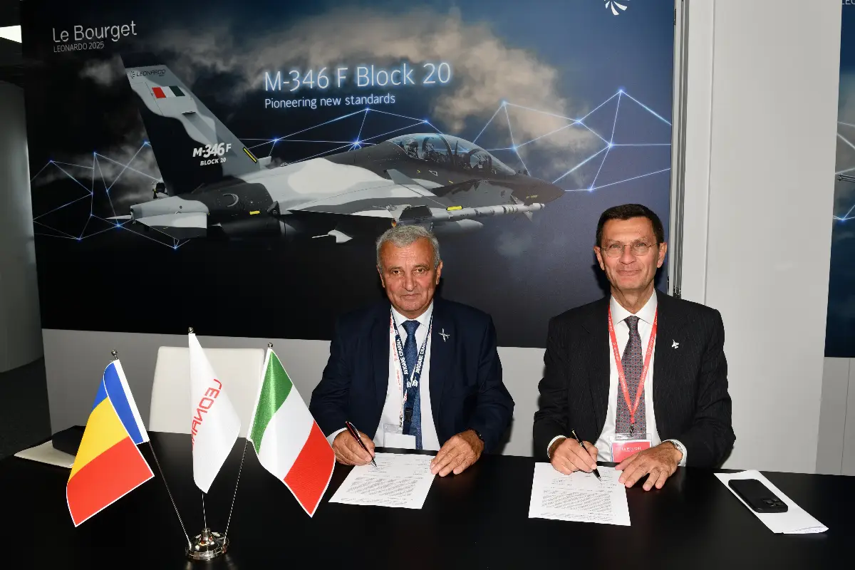 La firma dell'"Accordo di cooperazione tecnologica e industriale" tra Leonardo Avioane Craiova