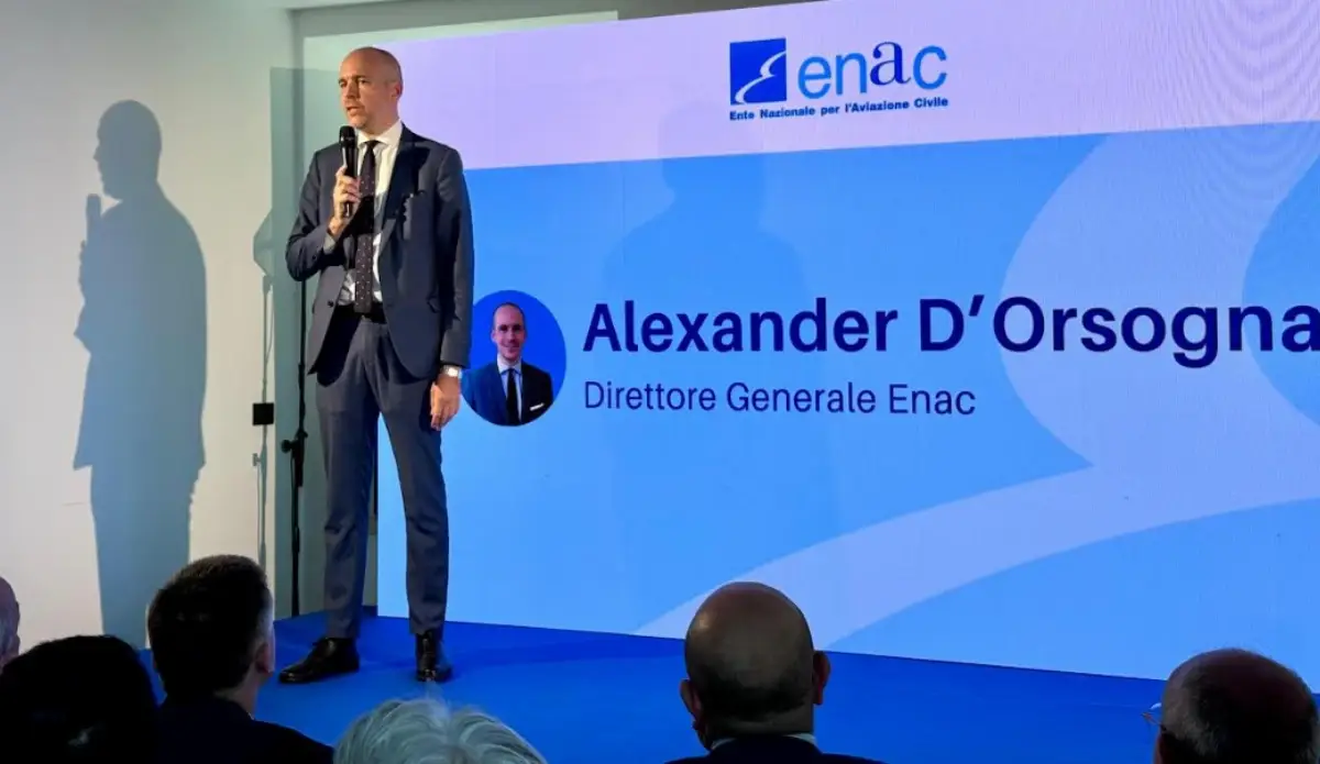 Roma, 19 giugno 2025. Alexander D'Orsogna nuovo direttore generale dell'Enac (Ente nazionale aviazione civile) durante il suo discorso di insediamento