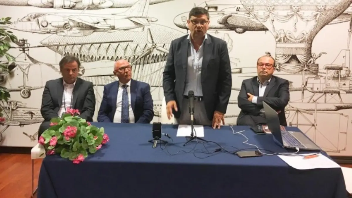 Il neo-nominato presidente di Airgest, Salvatore Ombra, ha incontrato la stampa nella sala Garibaldi dell’aeroporto "Vincenzo Florio" di Trapani-Birgi il 20 agosto 2019