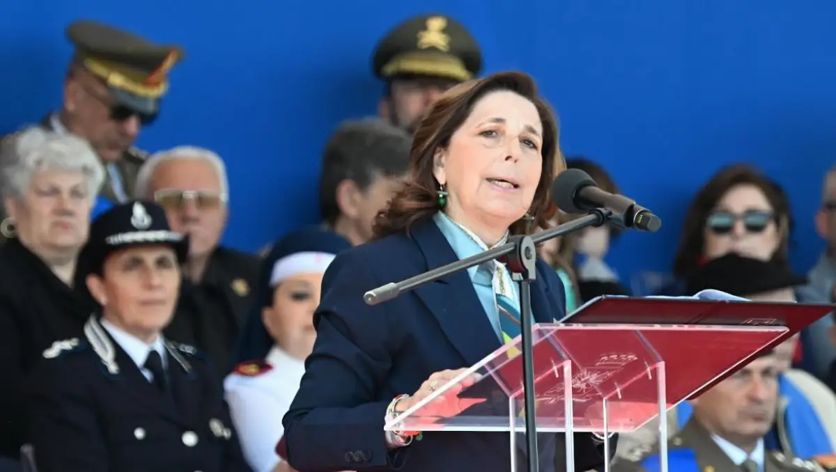 Isabella Rauti, sottosegretario Difesa, durante un suo intervento nel corso di un evento