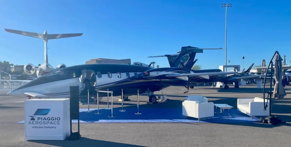 Stand Piaggio Aerospace (una industria Baykar) all'Nbaa-Bace 2025 a Las Vegas (14-16 ottobre)