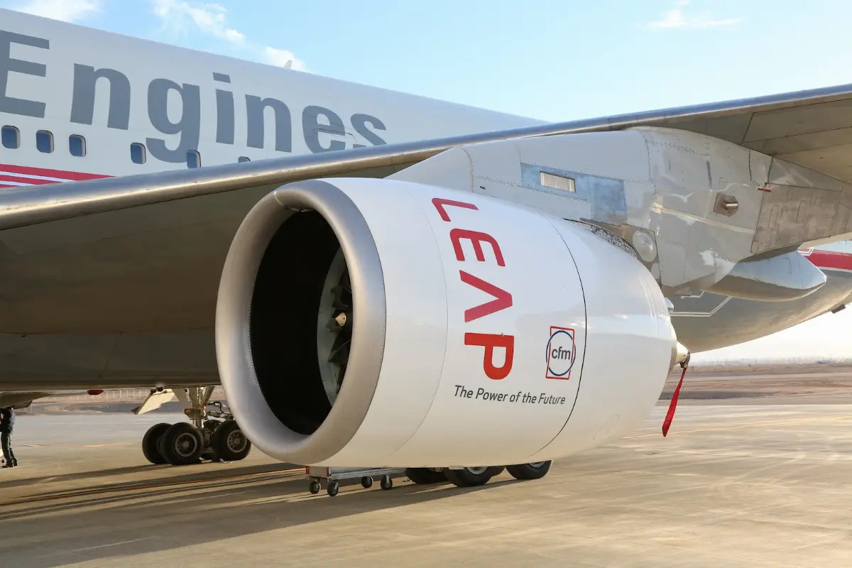 Un motore Cfm International Leap in una prova