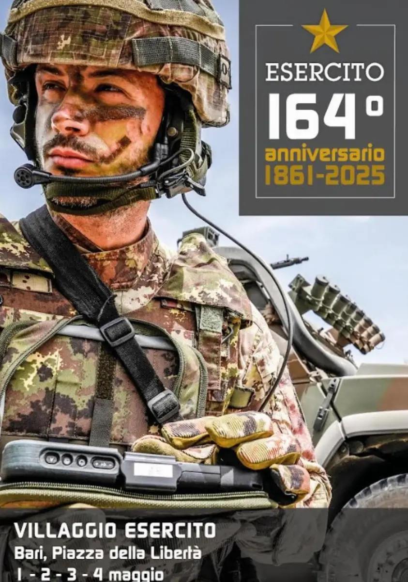 Locandina del 164esimo anniversario costituzione Esercito italiano, dal primo al 4 maggio 2025 a Bari
