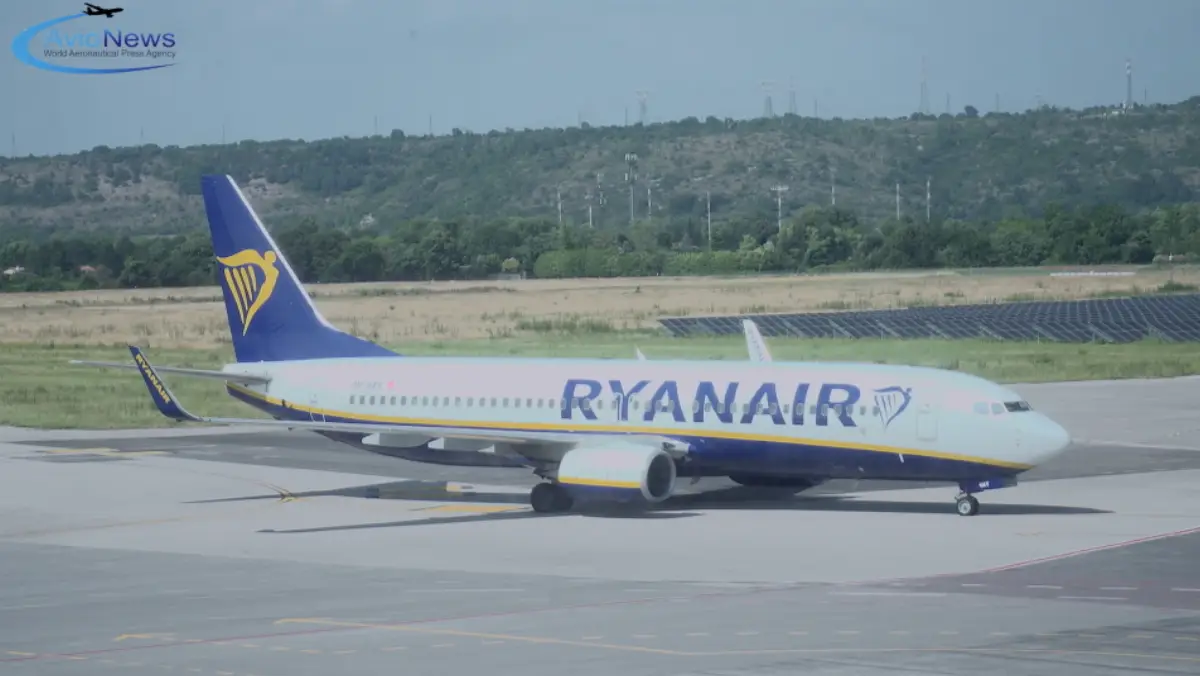 A Ryanair plane at Trieste Airport