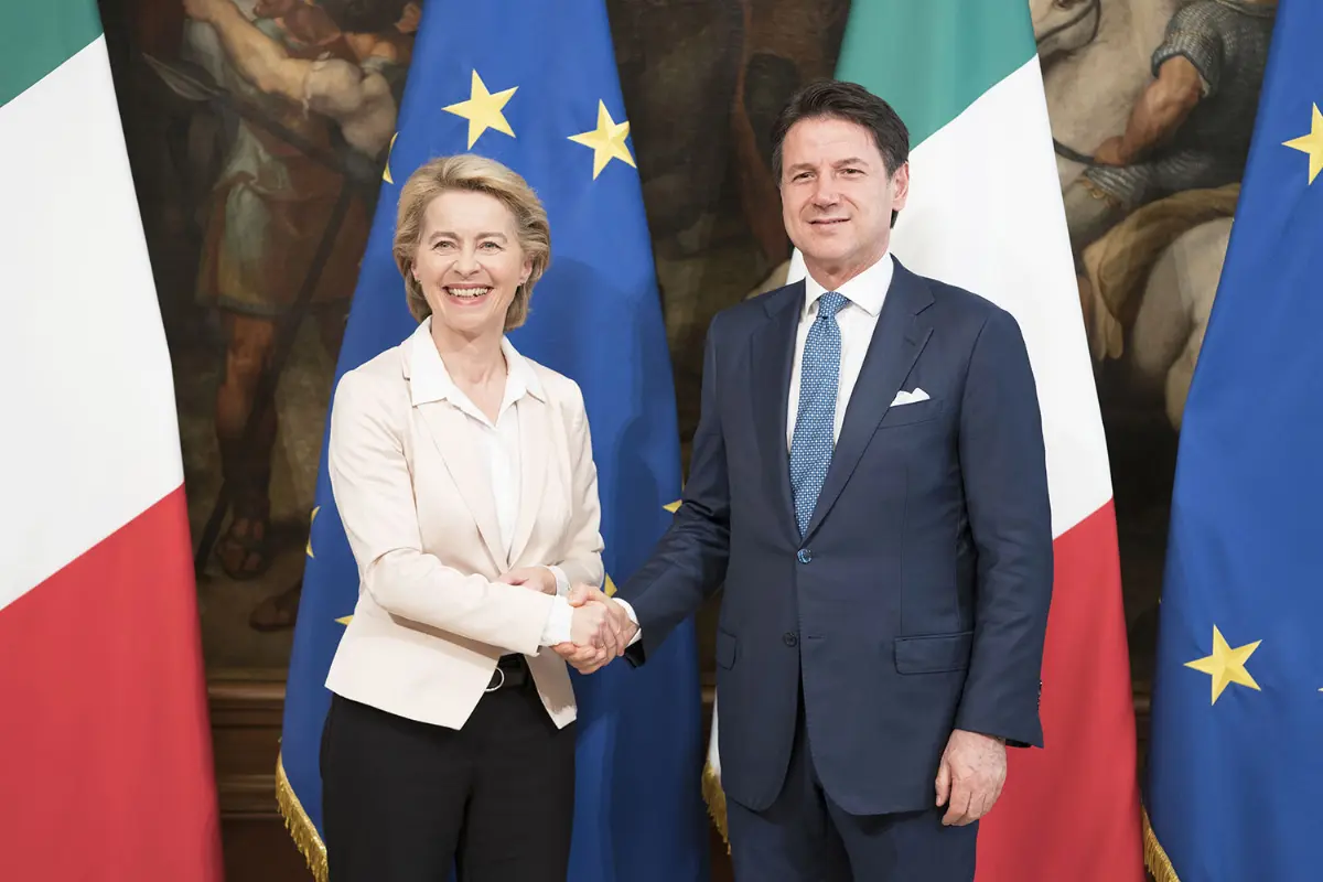 Roma, 02/08/2019 Il premier Giuseppe Conte incontra a Palazzo Chigi il presidente Ce Ursula von der Leyen