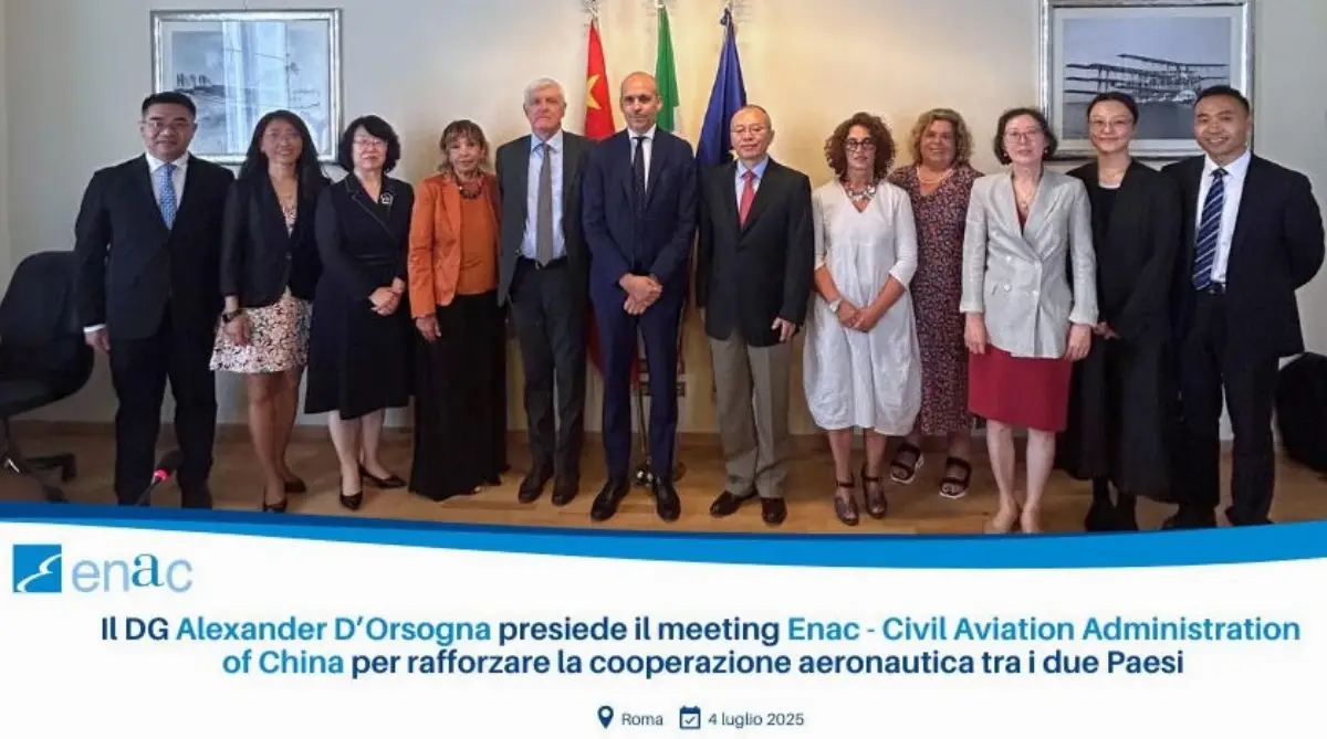 Enac: il direttore generale Alexander D’Orsogna presiede il meeting Ente nazionale aviazione civile-Civil Aviation Administration of China per rafforzare la cooperazione aeronautica tra i due Paesi
