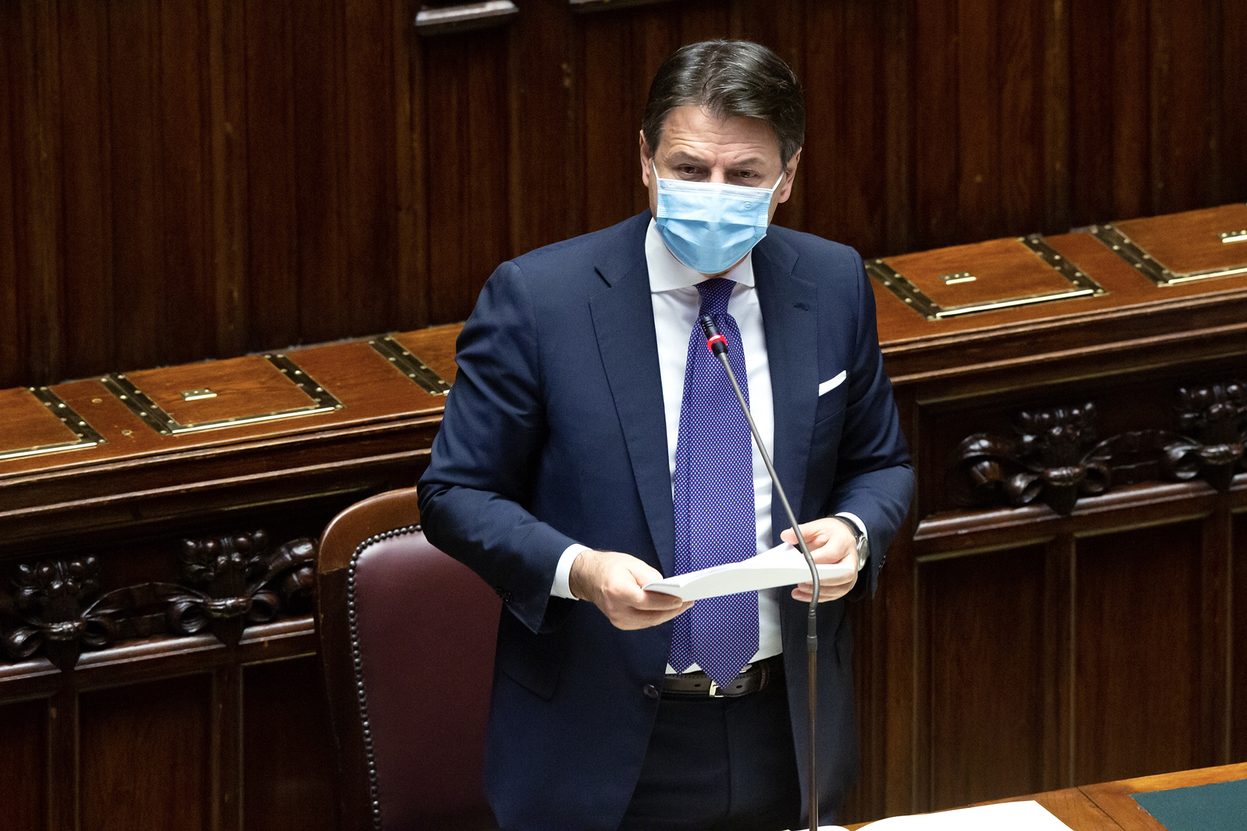 Comunicazioni alla Camera dei deputati, 02/11/2020. Il presidente Conte nel corso delle comunicazioni in aula