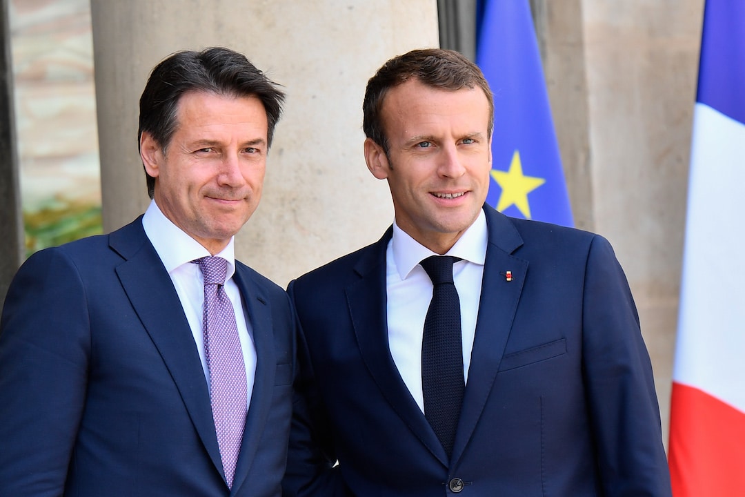Italian Prime Minister Giuseppe Conte and French President Emmanuel Macron