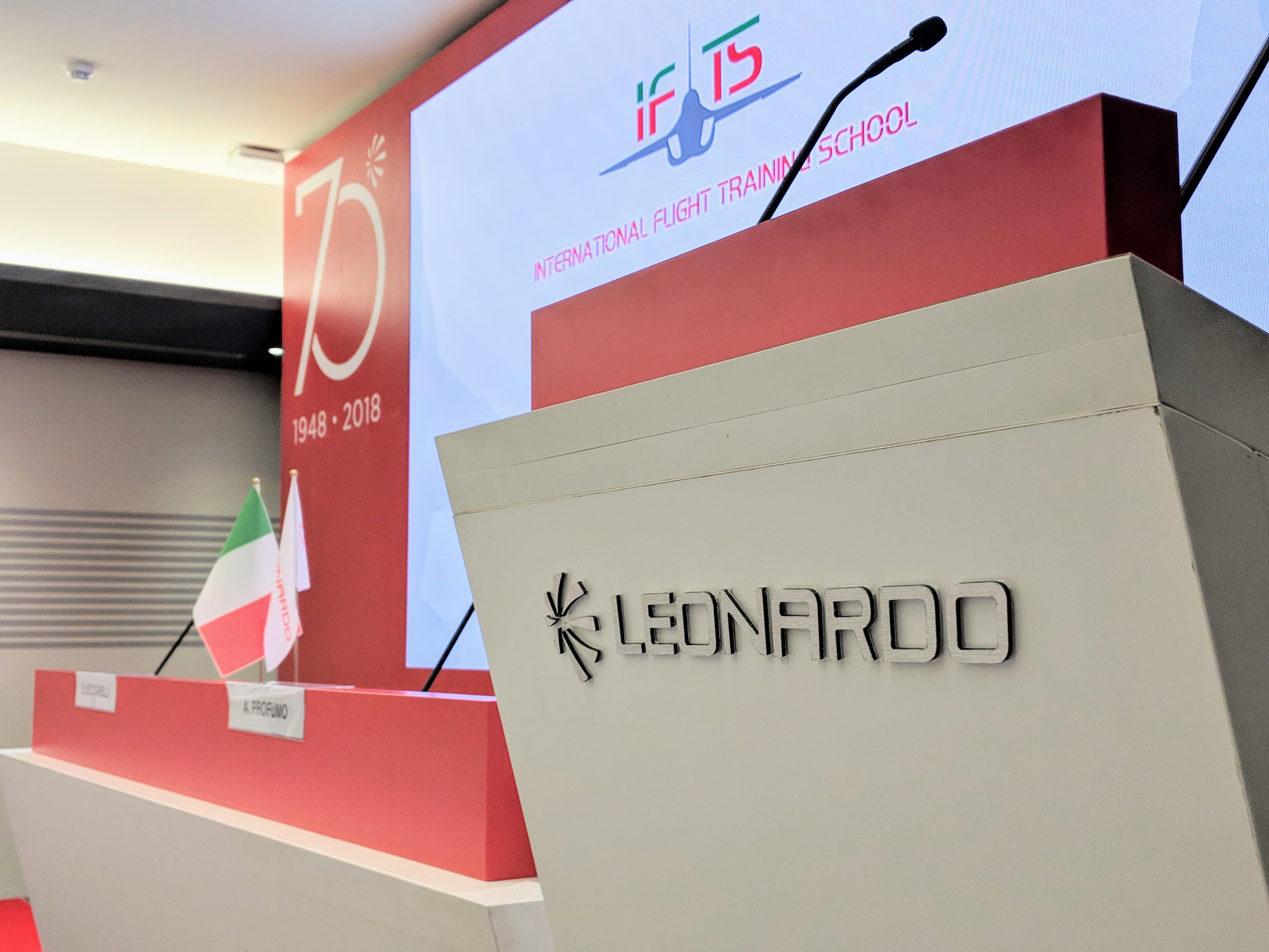 Photo of Leonardo stand during "Farnborough Airshow 2018" (July 17, 2018)