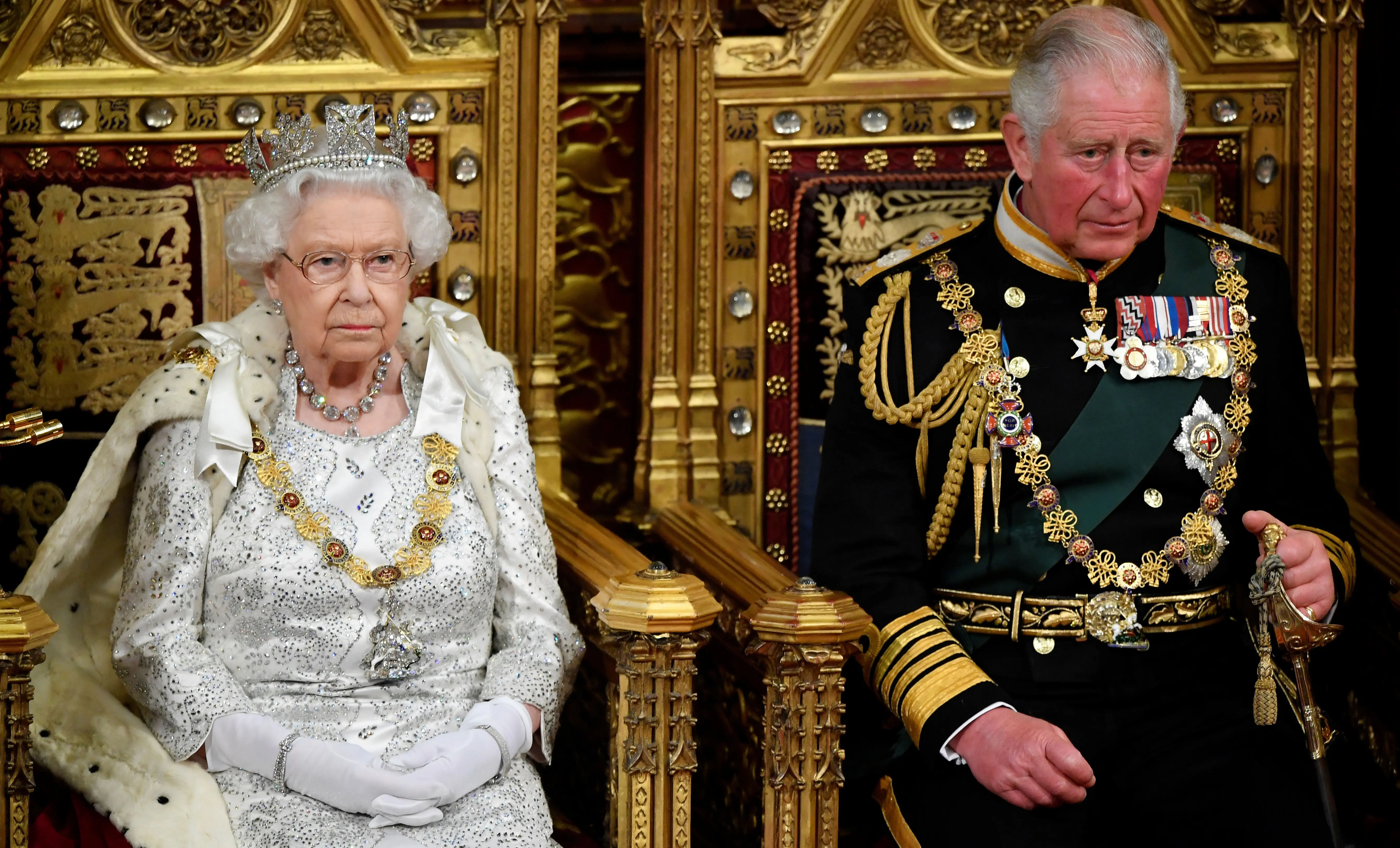 Queen Elizabeth II and the new king of the United Kingdom Charles III