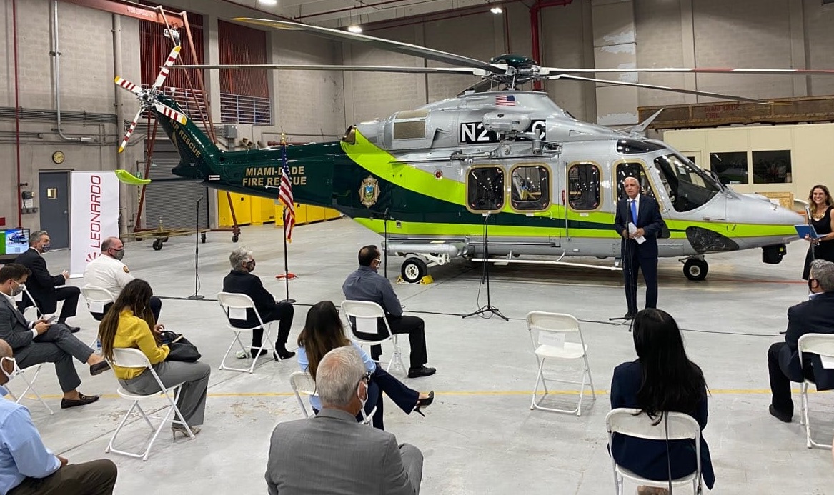 Delivery ceremony of first AW-139 helicopter to Miami-Dade Fire Rescue in Florida (MDFR) took place on October 13, 2020