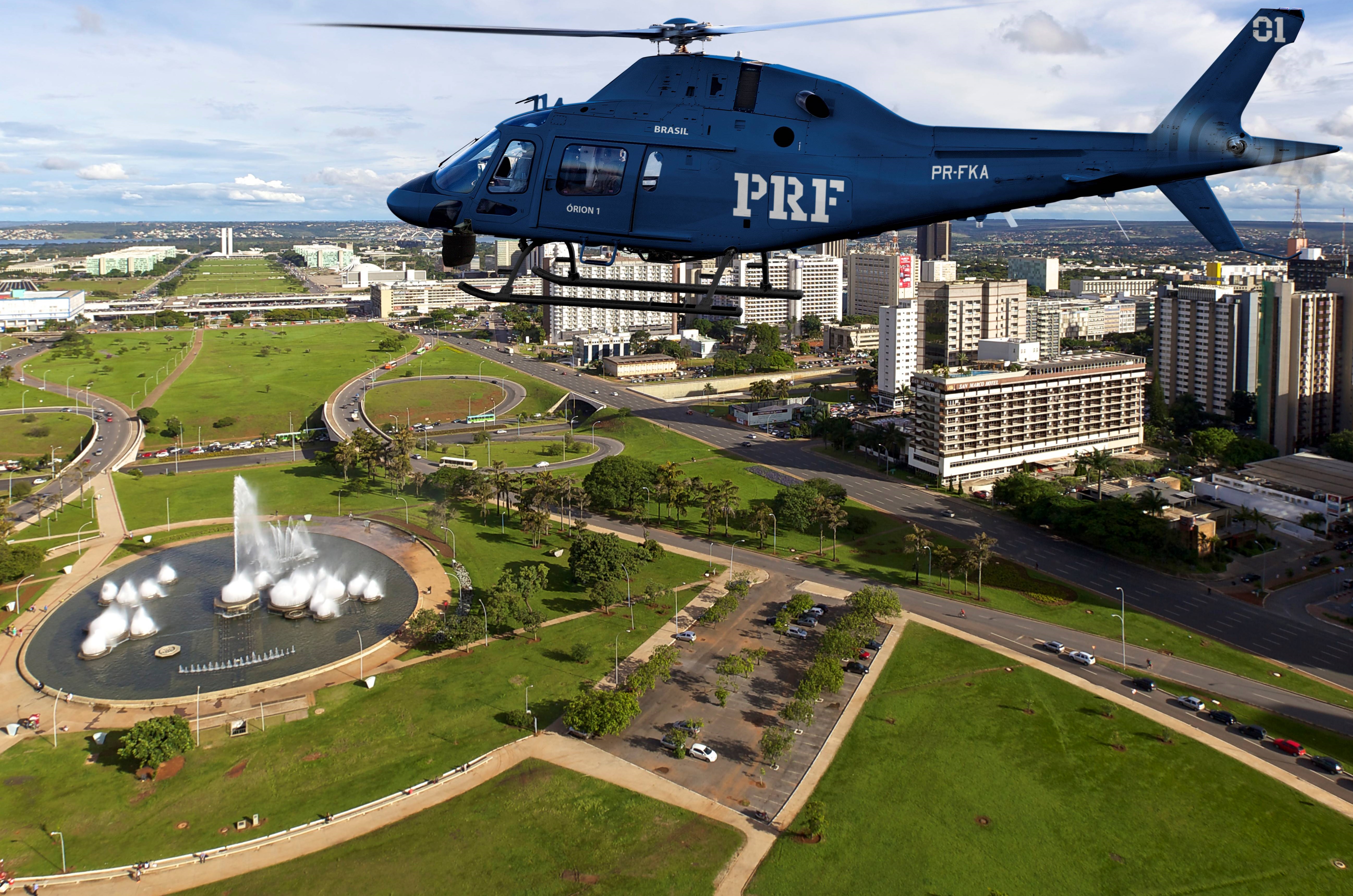 AW-119Kx helicopter in flight of the Brazilian Polícia Rodoviária Federal