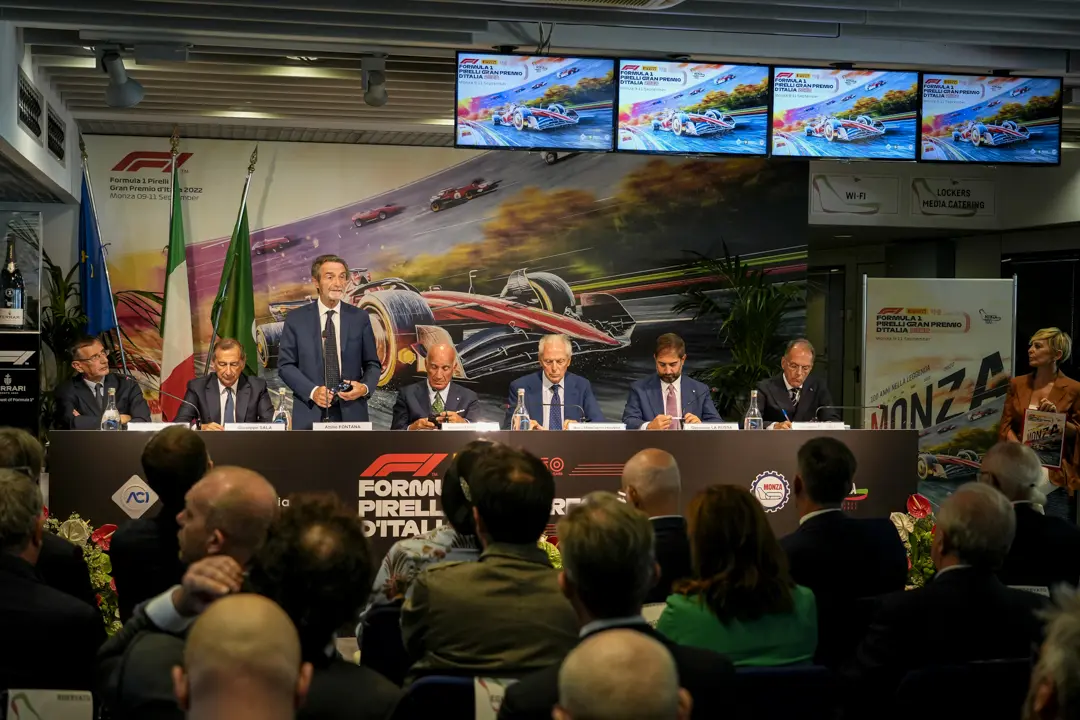 II presidente Regione Lombardia nel corso della conferenza-stampa di presentazione del Gran Premio d’Italia 2022 svoltasi il 6 settembre