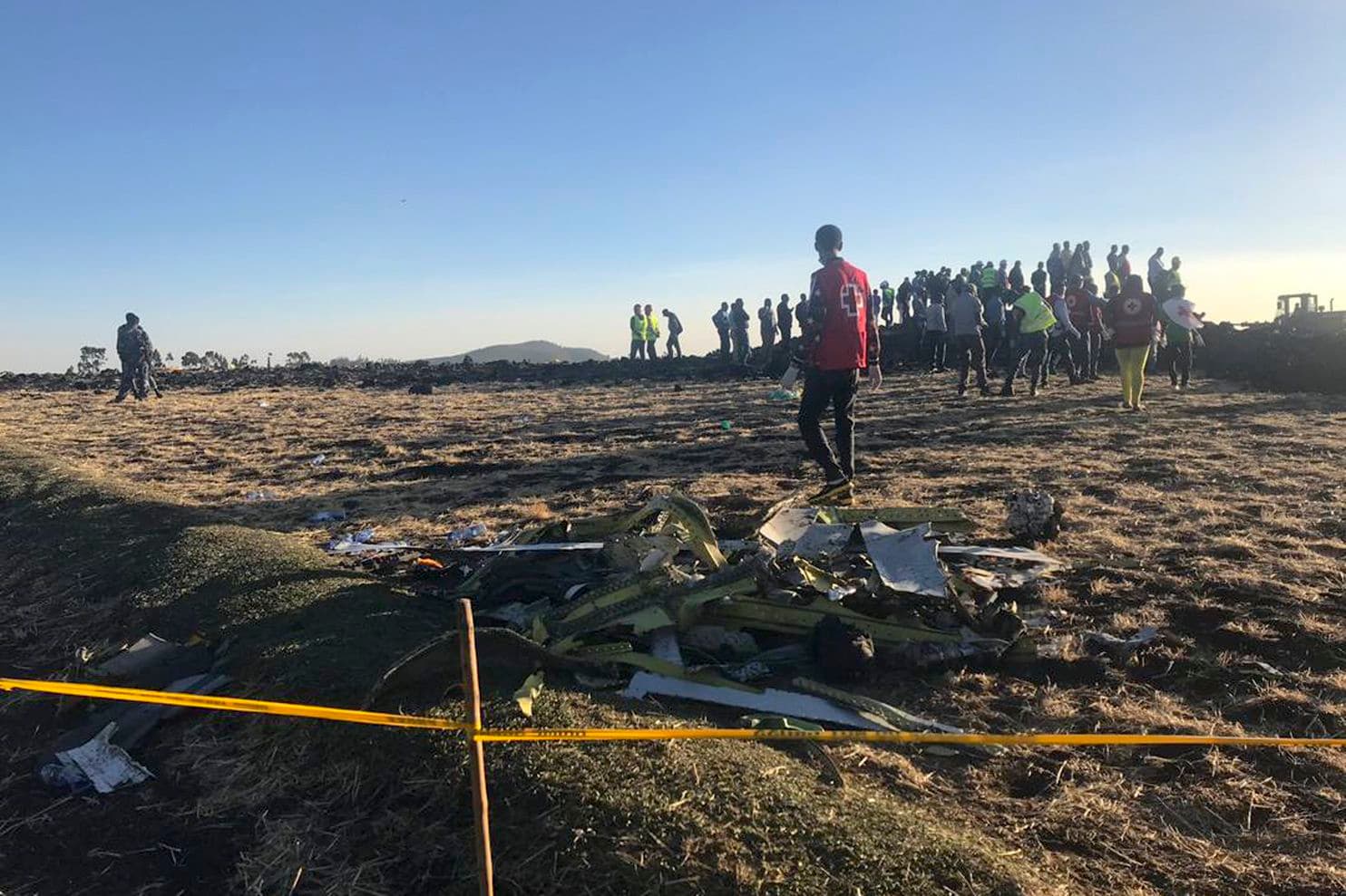Wreckage of the Ethiopian Airlines' Boeing B-737 MAX 8 aircraft crashed on 10 March 2019