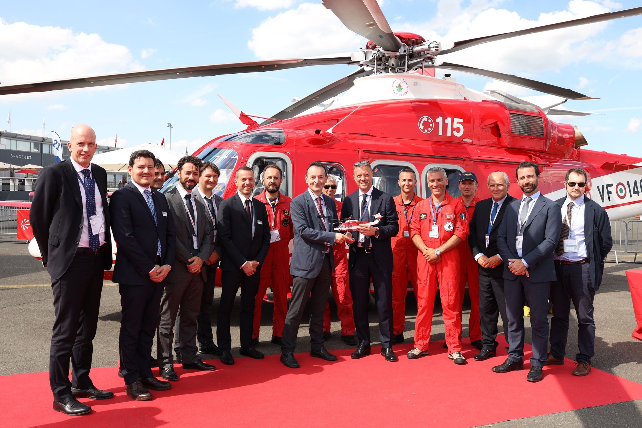 "Paris-Le Bourget 2019" (June 17-23). AW-139 helicopter of the Italian National Fire Corps