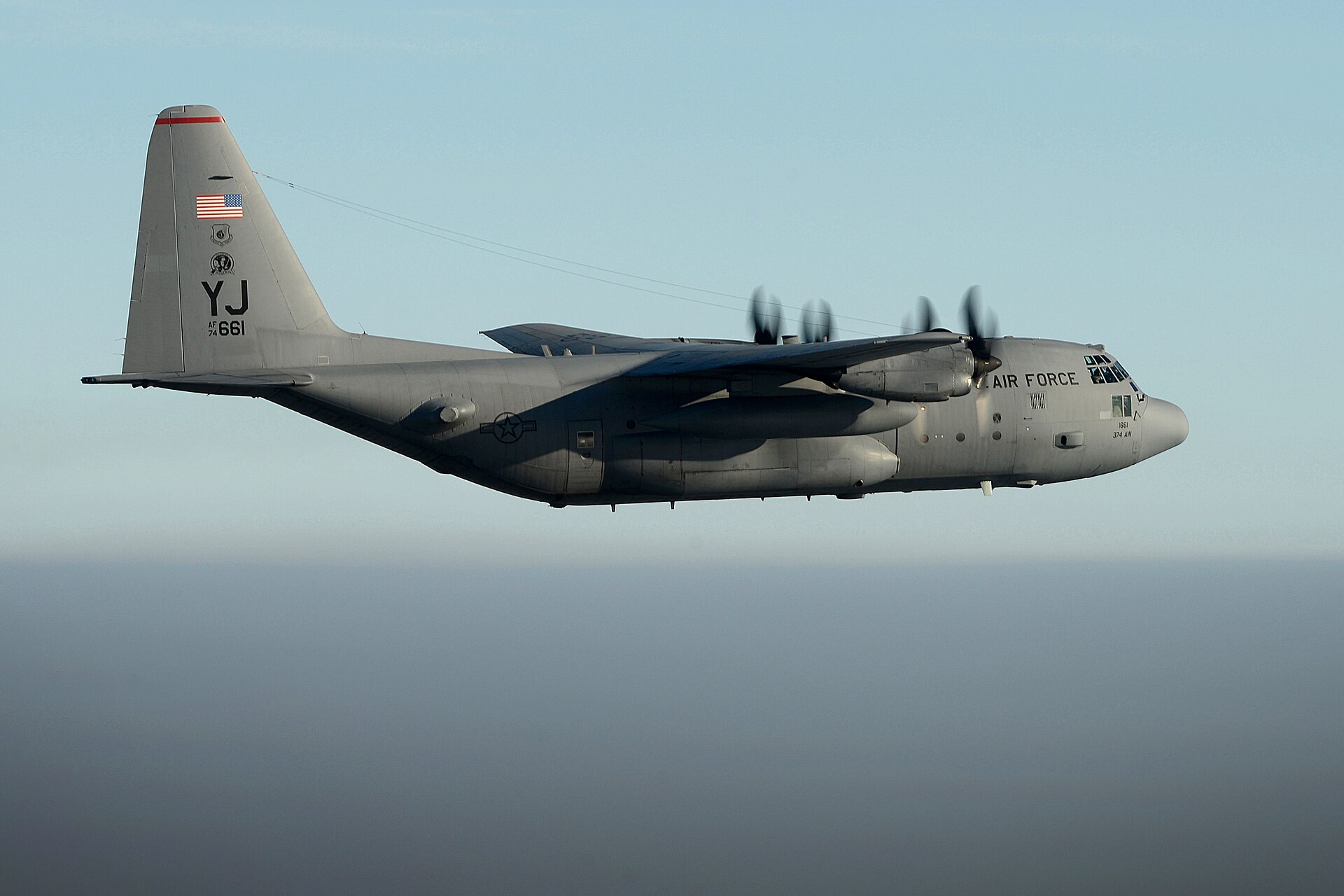 Aereo C-130H in una foto d'archivio