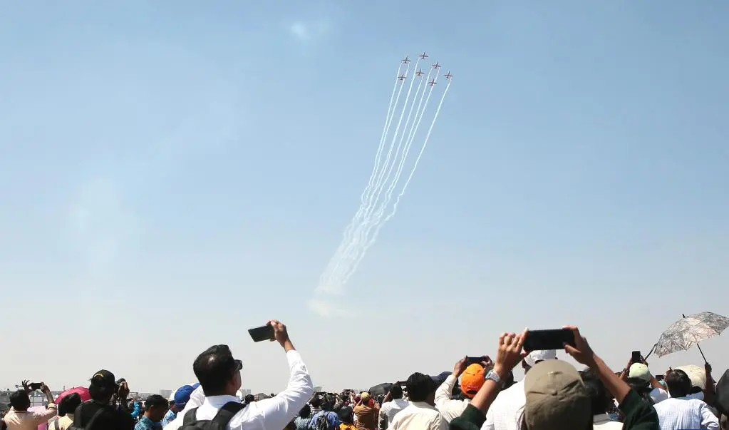 Performance during the "Aero India 2023" show at the Yelahanka military base in Bengaluru, India