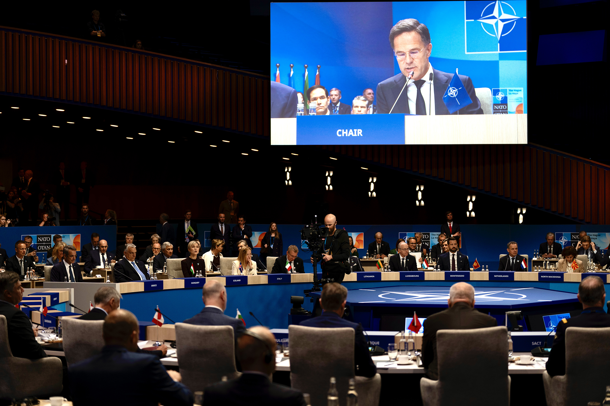 L'Aia, 25/06/2025 - La riunione dei Capi di Stato e di Governo del Consiglio Atlantico: l'intervento del segretario generale della Nato, Mark Rutte