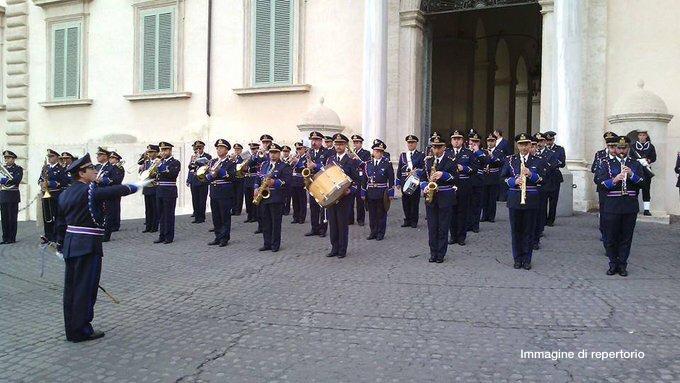 Concerto banda Aeronautica militare italiana al Palazzo del Quirinale in una foto di repertorio