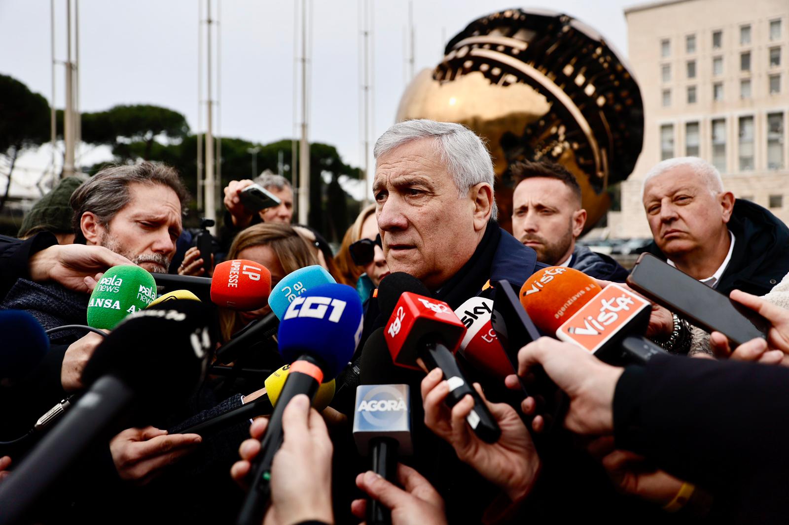 Roma, 12 gennaio 2026. Punto-stampa del ministro Affari esteri Antonio Tajani sul Venezuela e sulla liberazione degli italiani tenutosi presso la Farnesina