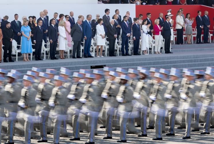 Parigi, 14/07/2026 Il presidente Mattarella alla parata militare in occasione della festa nazionale francese