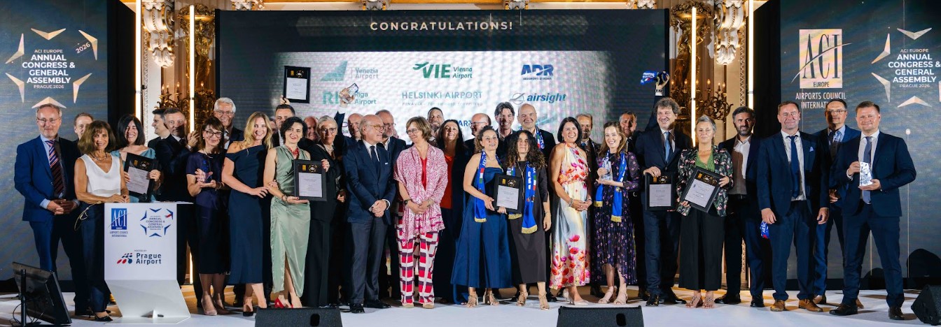 Prague, June 23, 2026. The annual ACI EUROPE 2026 Best Airport Awards winners announced during a ceremony of the 36th ACI EUROPE Annual Congress and General Assembly, hosted by Prague Airport