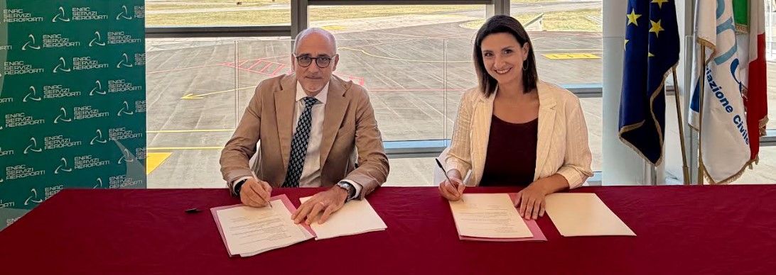 Enac Servizi e Cassa depositi e prestiti: firmato l’accordo rispettivamente da Marco Trombetti (amministratore unico) e da Maria Elena Perretti (responsabile Advisory)