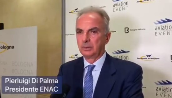 Il presidente dell'Enac, Pierluigi Di Palma, durante il suo intervento al convegno internazionale Aviation Event a Bologna del 27 agosto 2021