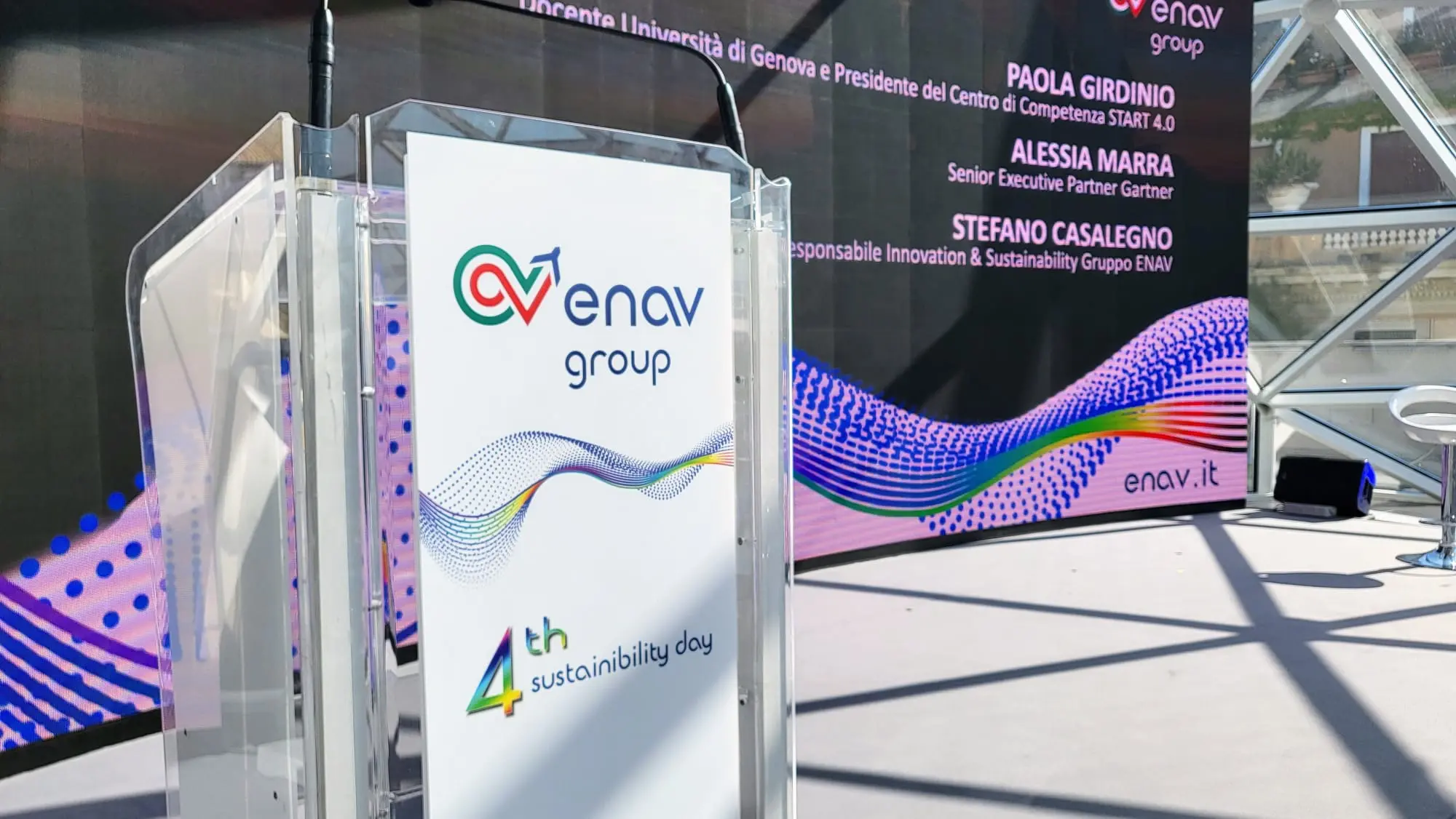 Il "4th Sustainability day" di Enav presso La Lanterna di Fuksas, Roma, il 17 maggio 2022