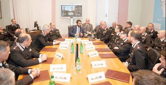 Il sottosegretario alla Difesa Angelo Tofalo in visita a Firenze il 13 dicembre 2018 presso il Comando legione dei Carabinieri e nella Scuola marescialli e brigadieri