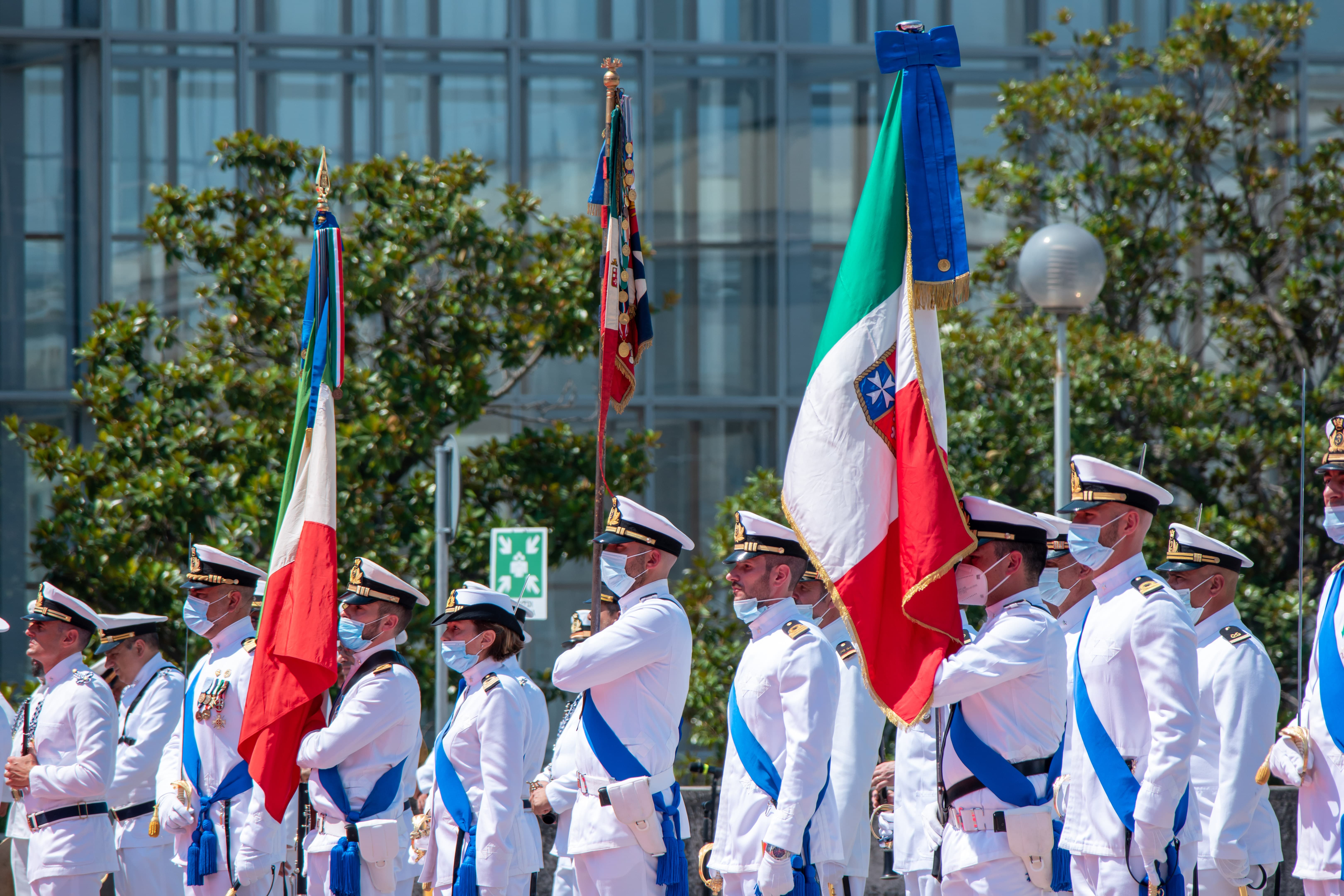Cerimonia di avvicendamento ai vertici del Corpo delle Capitanerie di porto - Guardia costiera, tra l'ammiraglio Ispettore Capo Giovanni Pettorino (uscente) e l'ammiraglio Ispettore Capo Nicola Carlone