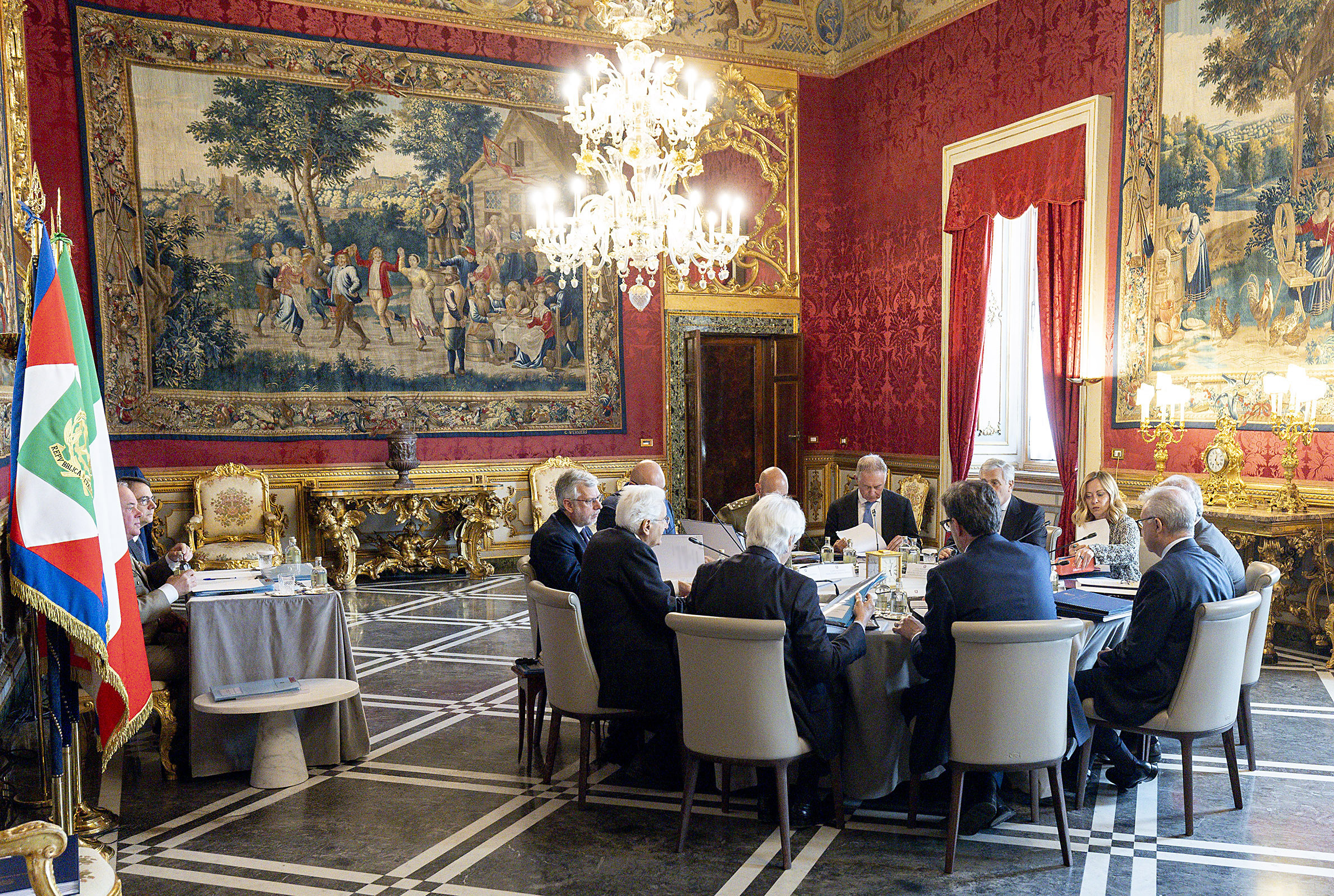 Palazzo del Quirinale, 08/05/2025 (II mandato) Il presidente della Repubblica Sergio Mattarella nel corso della riunione del Consiglio supremo di Difesa