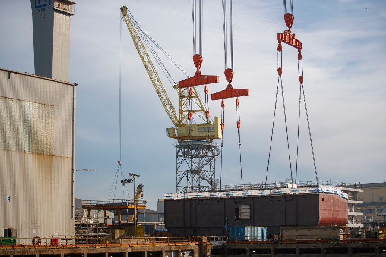 February 4, 2021.The keel laying of “Viking Mars”, the eighth ocean cruise ship which Fincantieri is building for the shipowner Viking, took place at the shipyard in Ancona